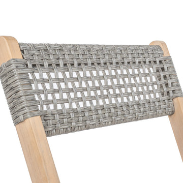 Sitges Modern Mid-Century 3-Piece Roped Acacia Wood Outdoor Folding Bistro Set - JONATHAN Y